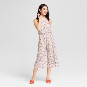 Pink Stripe and Floral Jumpsuit